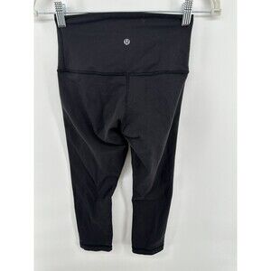 Lululemon Wunder Under Crop High-Rise *Roll Down Black size 4 Luon leggings